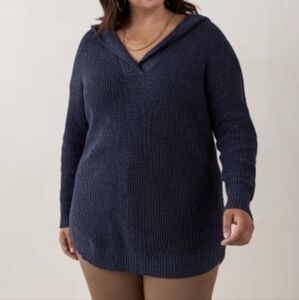 Penn Penningtons cotton blend hooded knit sweater women's 3x blue